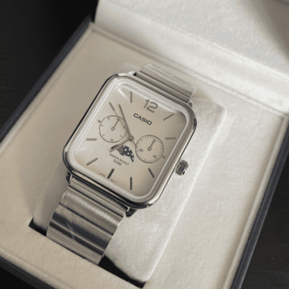 C A S I O Orologio Lunare 36 mm - Resistente all'acqua | Acciaio Inossidabile