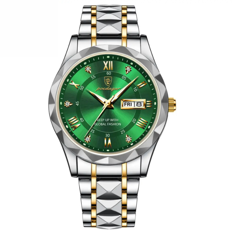 Orologio POEDAGAR Luminosa in Acciaio 40mm - Resistente all'Acqua | Acciaio trasferito