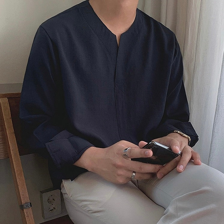 Camicia con colletto alla coreana CHUNGJU