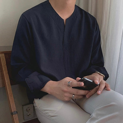 Camicia con colletto alla coreana CHUNGJU