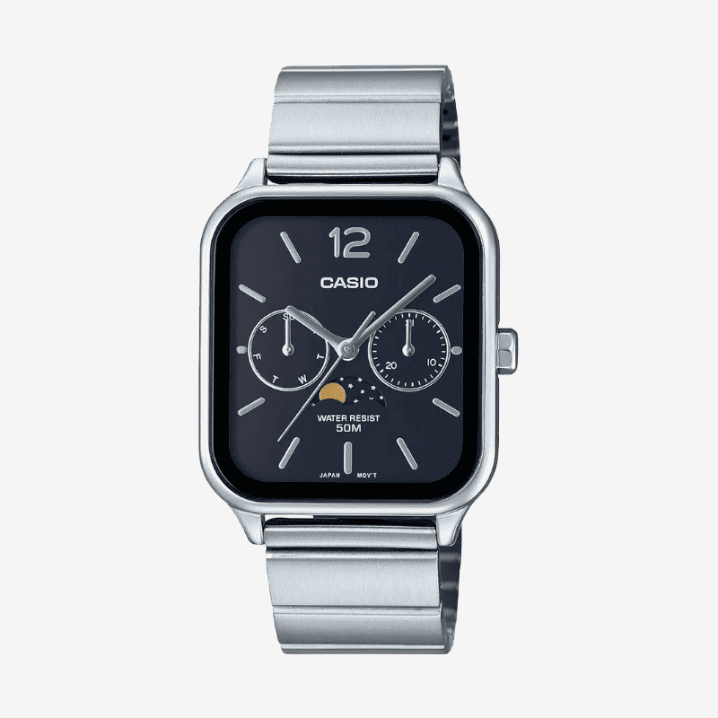 C A S I O Orologio Lunare 36 mm - Resistente all'acqua | Acciaio Inossidabile