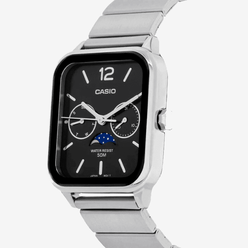 C A S I O Orologio Lunare 36 mm - Resistente all'acqua | Acciaio Inossidabile