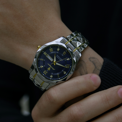 Orologio POEDAGAR Luminosa in Acciaio 40mm - Resistente all'Acqua | Acciaio trasferito